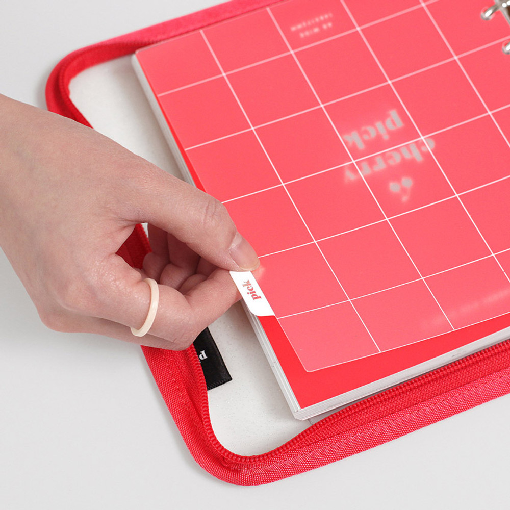 PP index - 2NUL Cherry pick wide A6 zipper 6-ring undated weekly diary