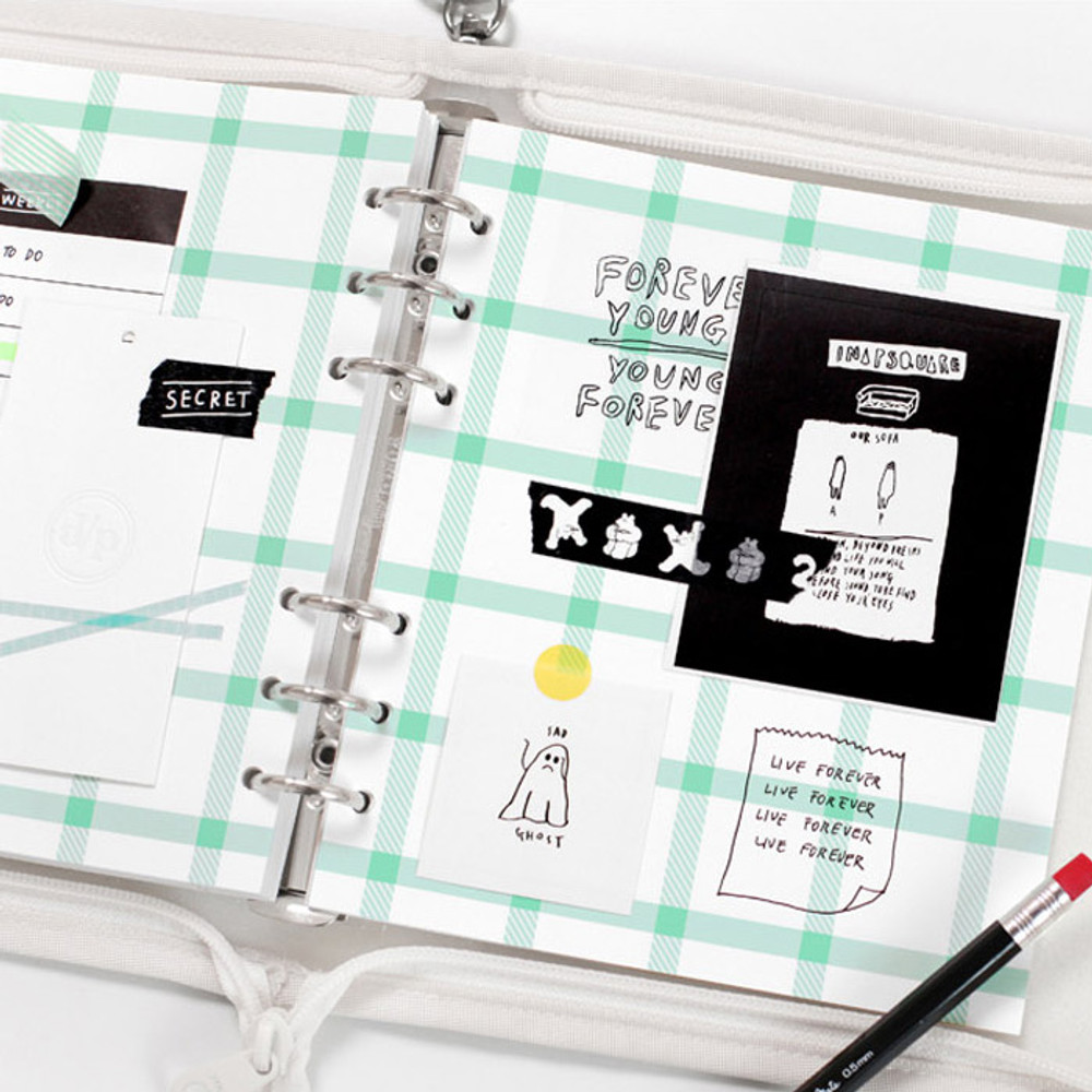 Free note - 2NUL Cherry pick wide A6 zipper 6-ring undated weekly diary