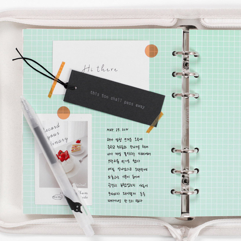 Free note - 2NUL Cherry pick wide A6 zipper 6-ring undated weekly diary