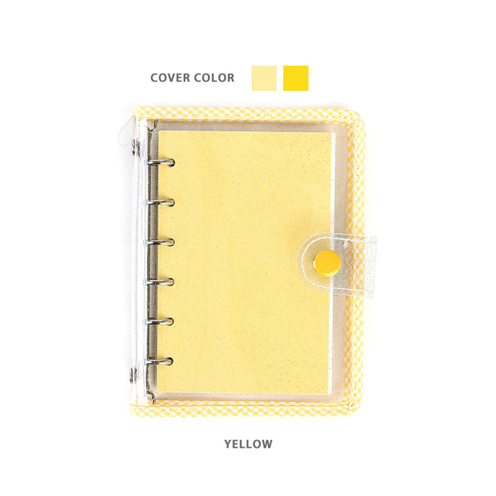 A7 2.0 Yellow Regular Moterm Litchi Pebbled Leather6 Ring Binderpocket  Rings Plannera7 Notebookmini Agendadiary Journal 