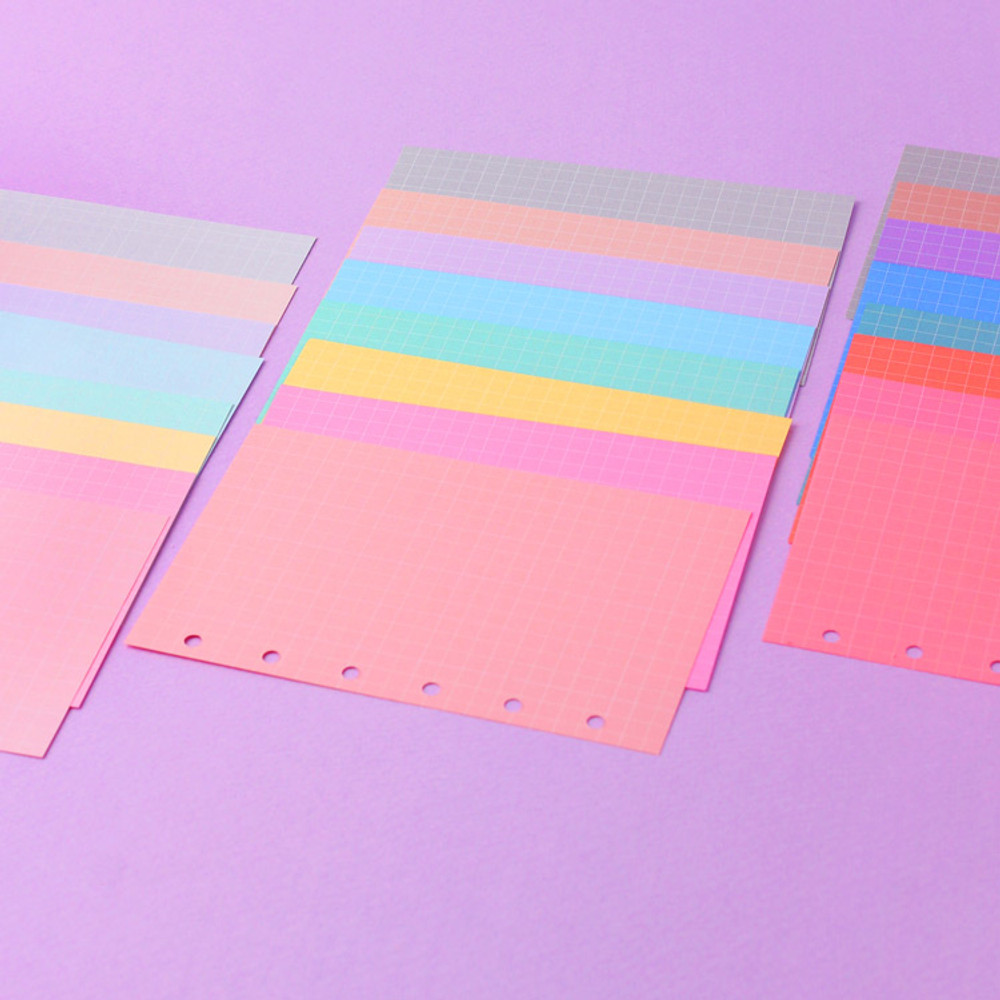 Wanna This Palette grid A5 size 6 holes paper refills set