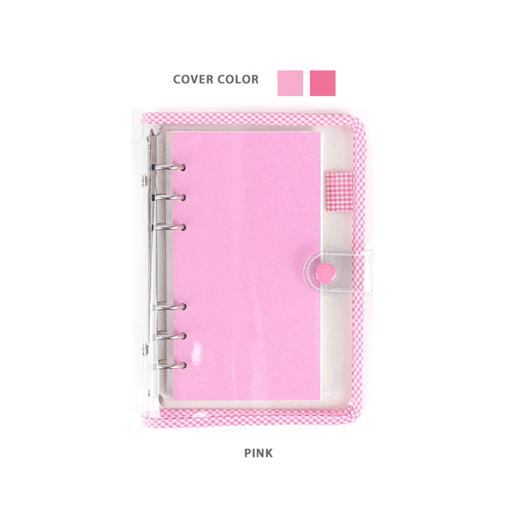 Pink - Monthly plan - Wanna This Picnic check A6 6-ring dateless monthly planner