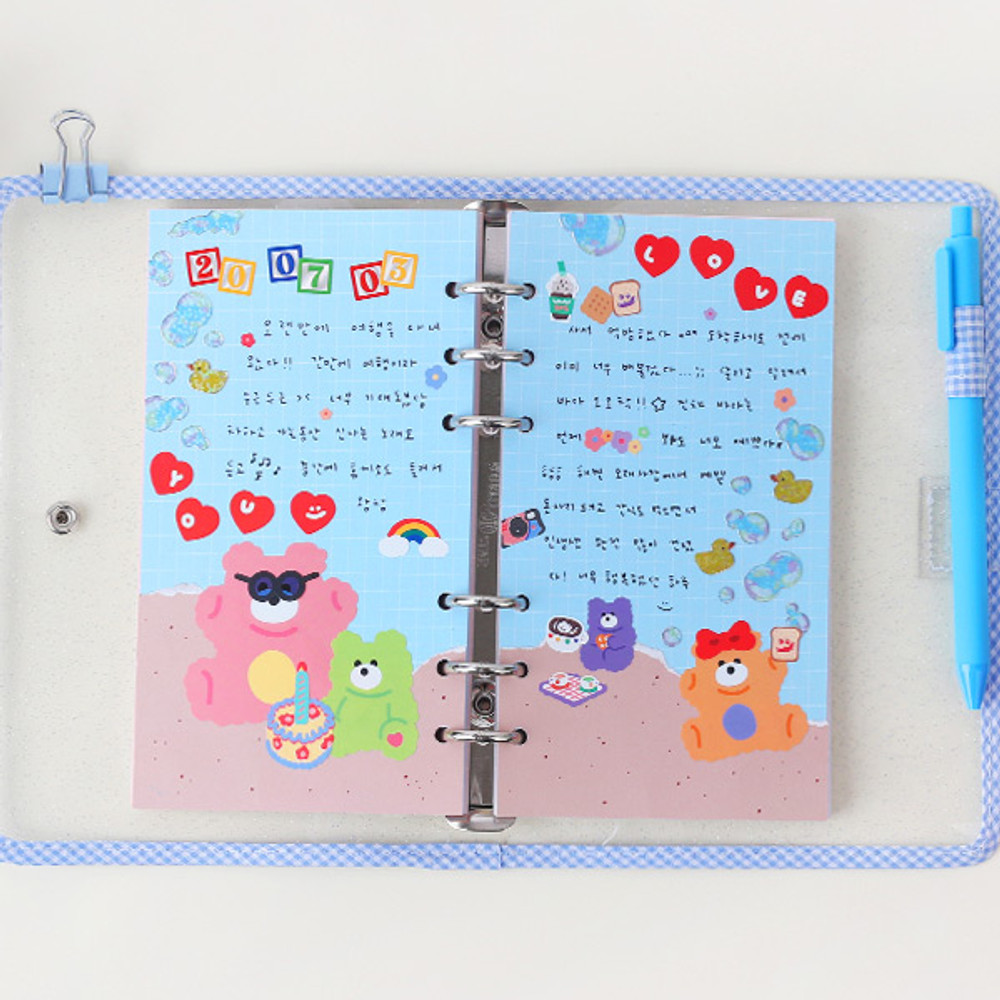 Basic - Wanna This Palette grid A6 size 6 holes paper refills set