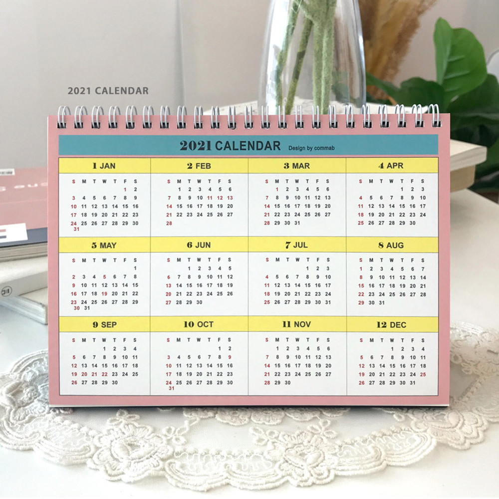 2021 calendar - Design Comma-B 2021 Retro monthly standing desk scheduler