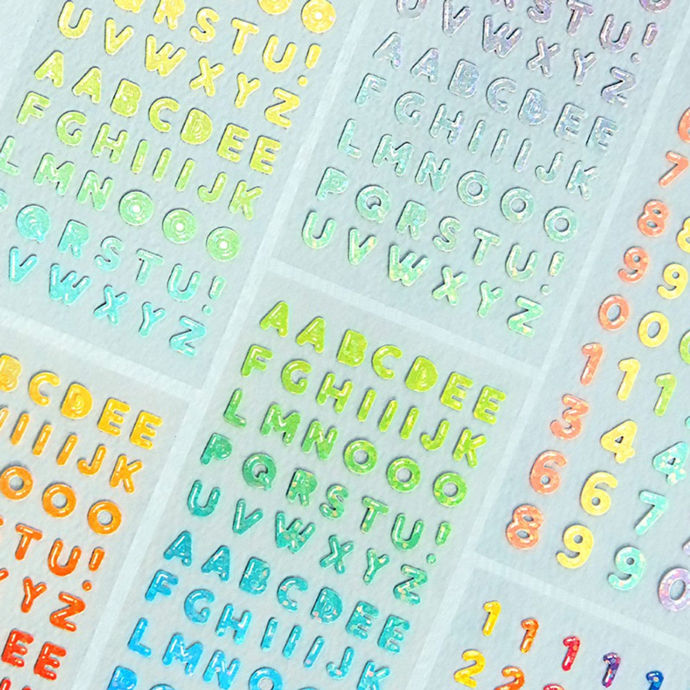 10 Sheet Glitter Letter Stickers alphabet stickers for kids Self Adhesive