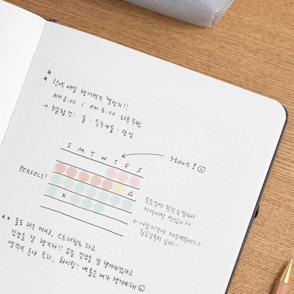 Usage example - Byfulldesign Making memory small and wide grid notebook