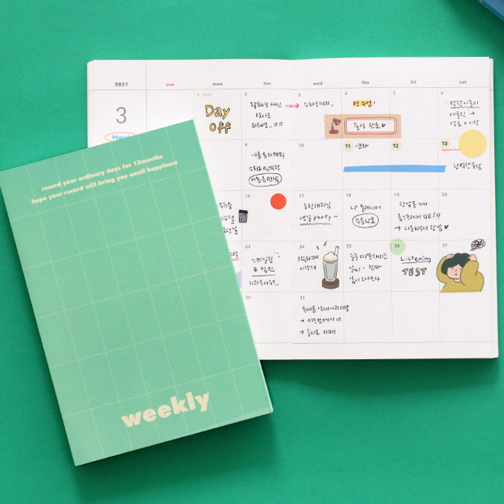 Indigo 2021 Colorful and Basic dated weekly diary planner