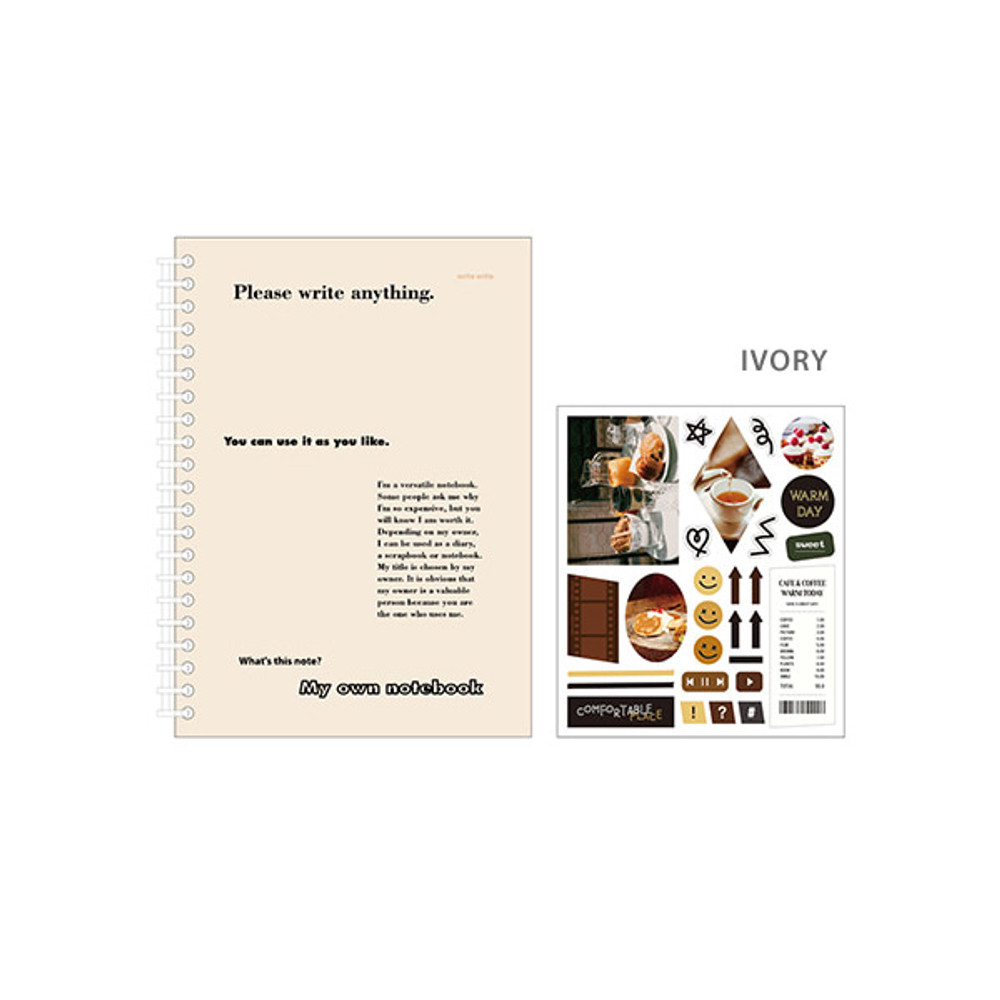 Ivory - Ardium My own A5 plastic ring lined notebook with a sticker