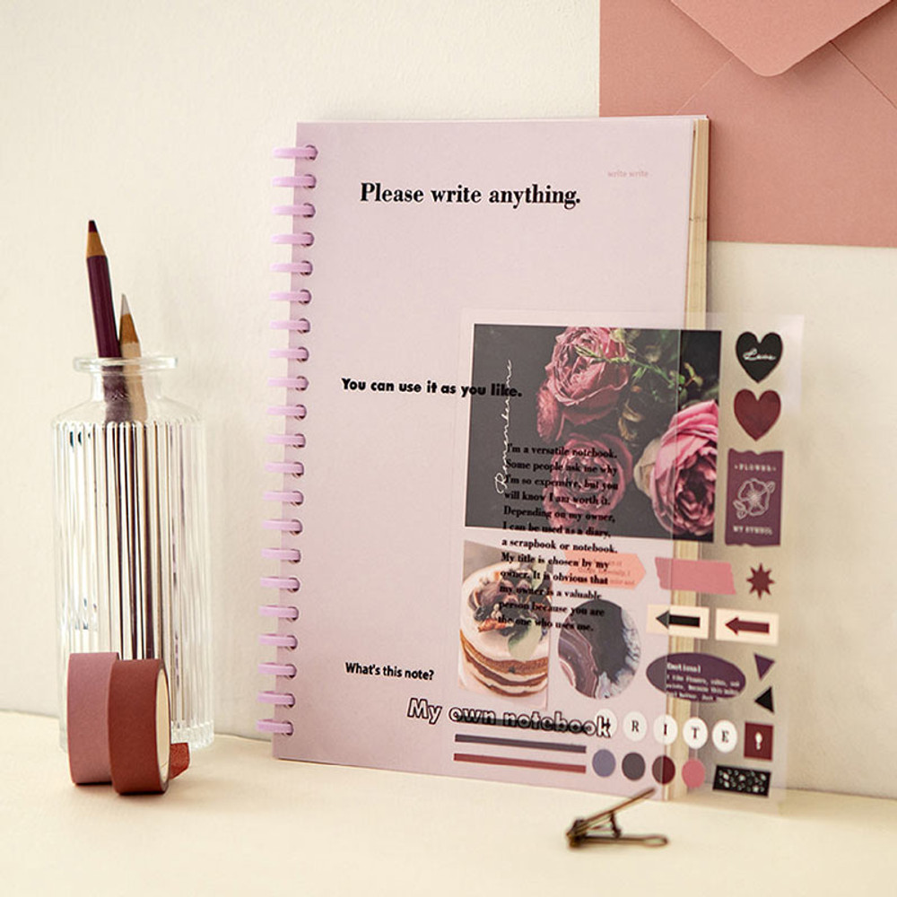 Ardium My own A5 plastic ring lined notebook with a sticker