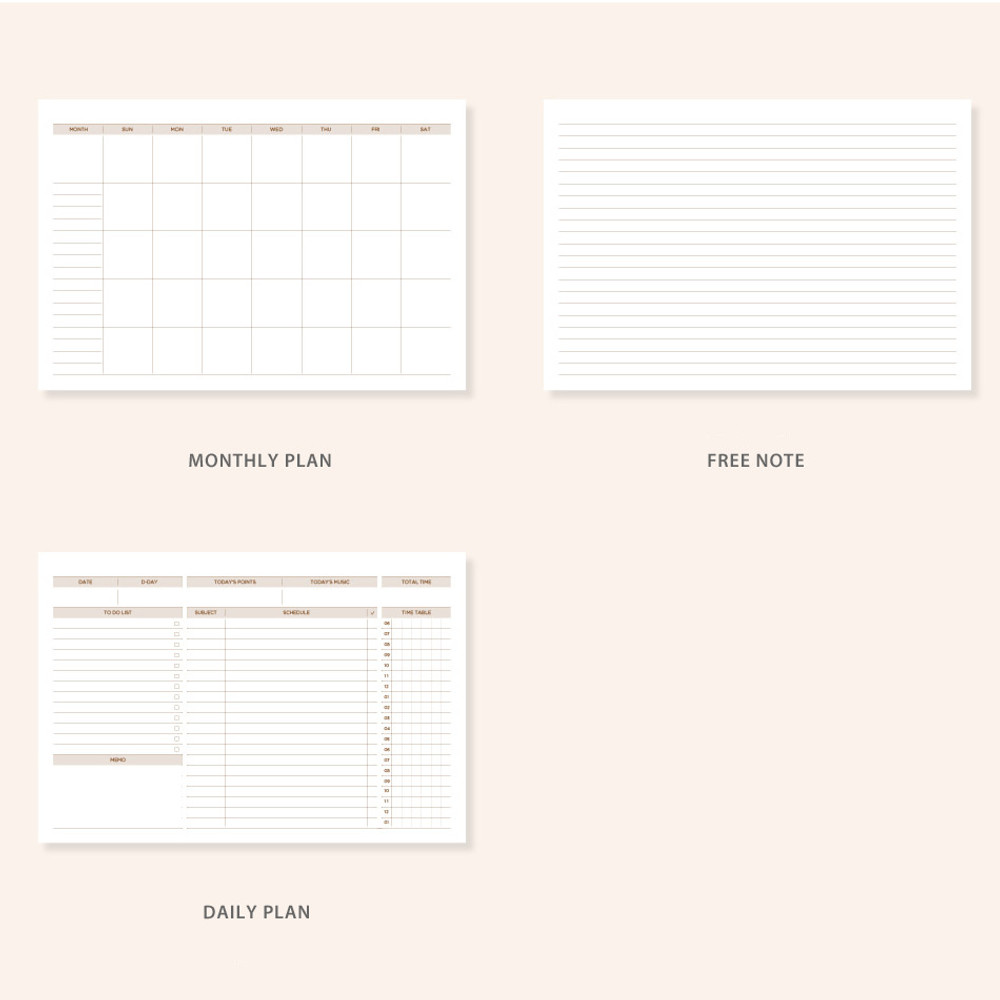 Planner sections - Ardium Slow and steady 4 months dateless study planner