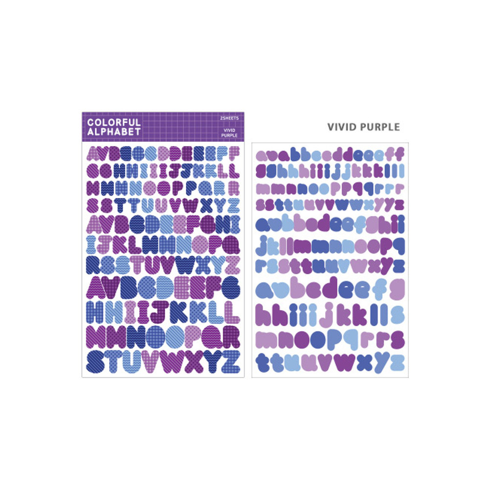 Vivid Purple - Bookfriends Colorful Alphabet translucent sticker set
