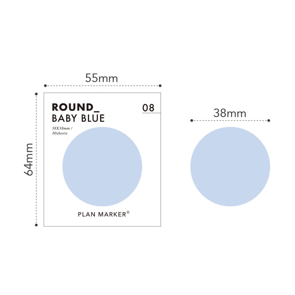 Size - PAPERIAN Round large planner bookmark sticky notepad