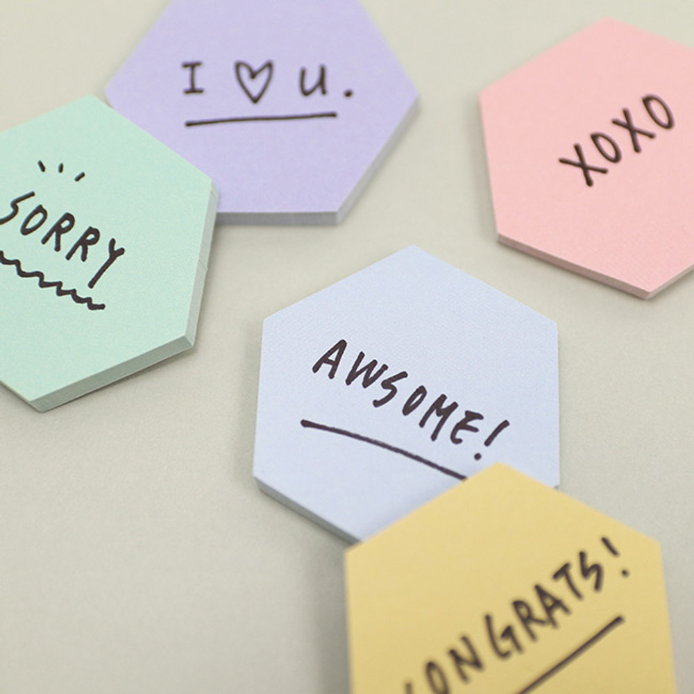 Paperian Large Hexagonal Sticky Notes