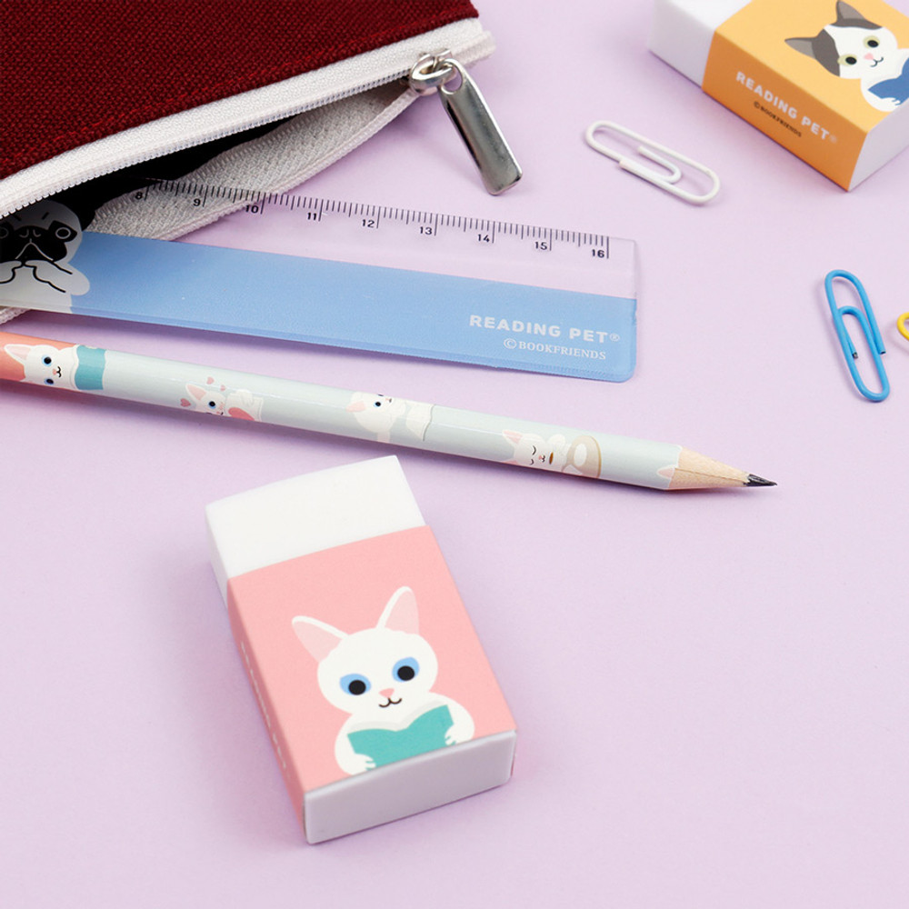 Bookfriends Korean literature white pencil eraser