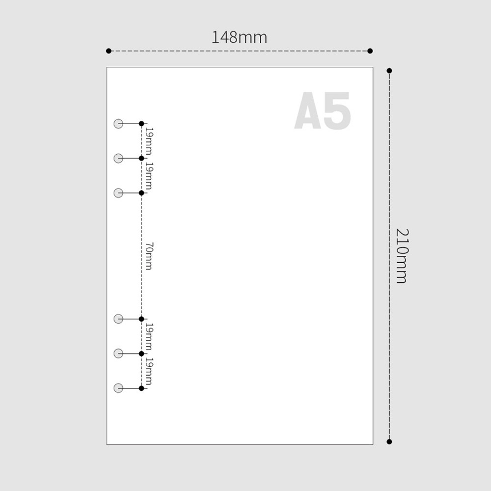 Wanna This Palette grid A5 size 6 holes paper refills set