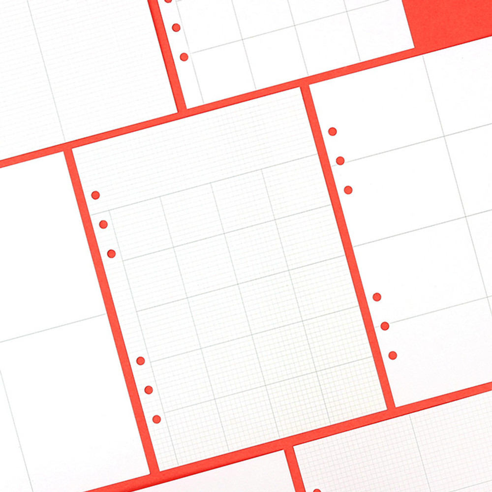 Wanna This Palette grid A5 size 6 holes paper refills set
