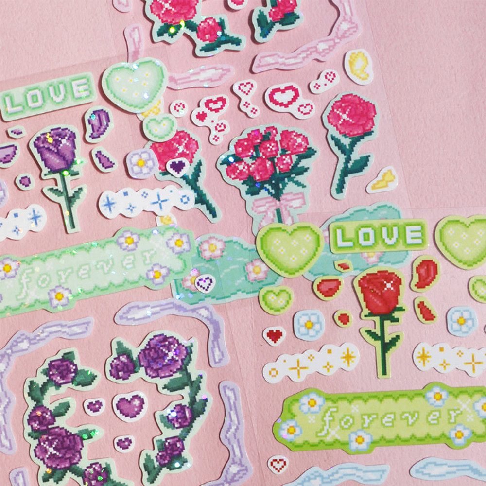 Be Mine Love Glitter Scrapbook Stickers