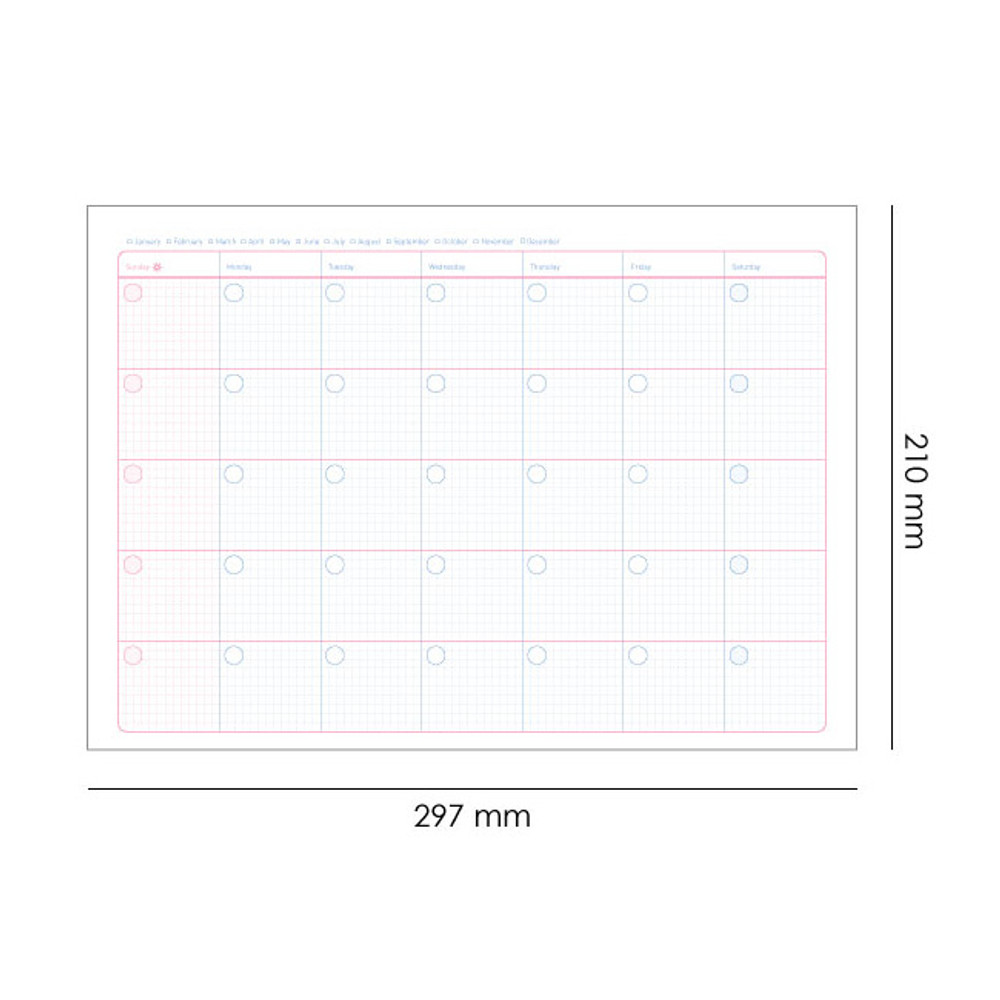 Jam Studio Square 6-ring A6 wide dateless monthly planner