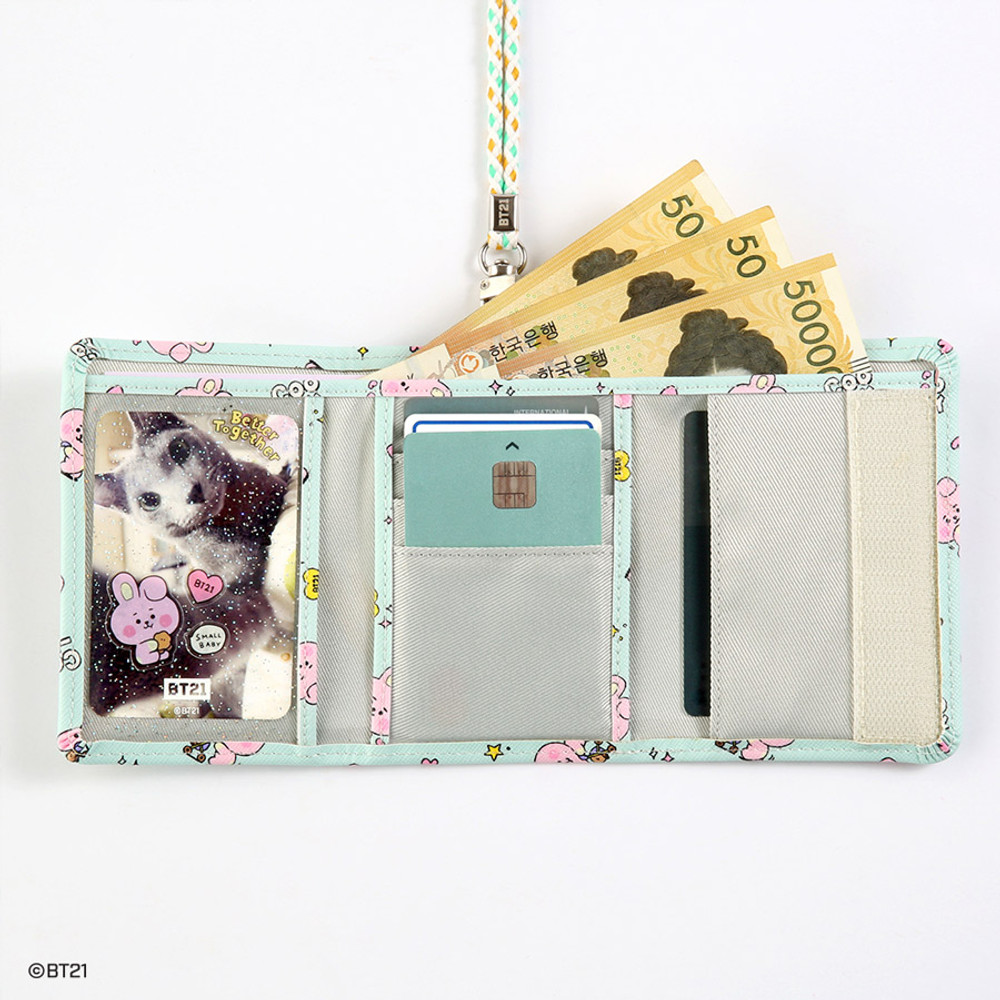 Detail of BT21 Little Buddy Baby Wallet with Neck Strap