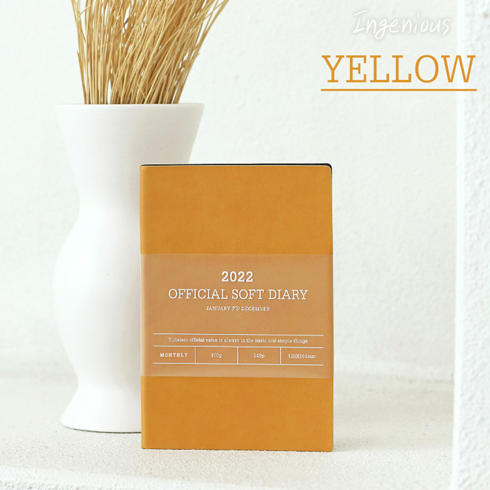 Yellow - Indigo 2022 Official Soft Dated Monthly Diary Planner