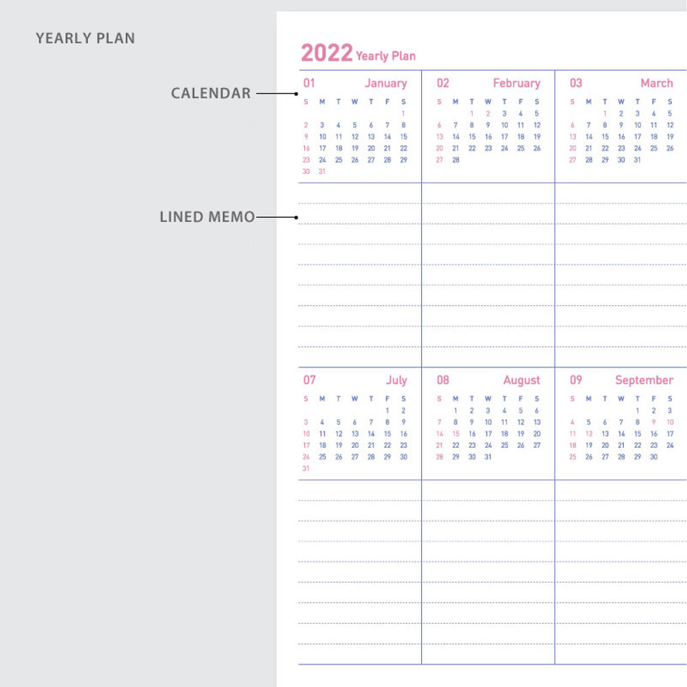 Yearly plan - Jam Studio 2022 Dong Dong Dated Weekly Diary Planner