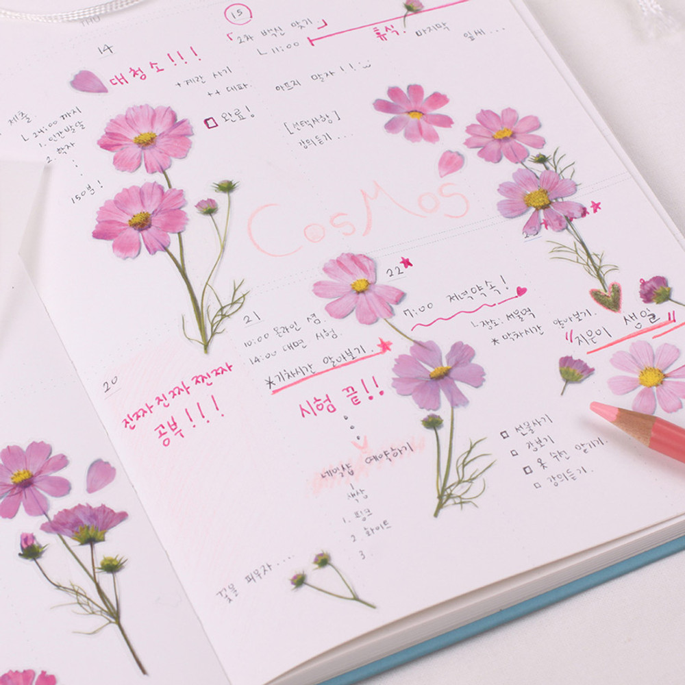 Pressed Flower Bullet Journaling Stickers
