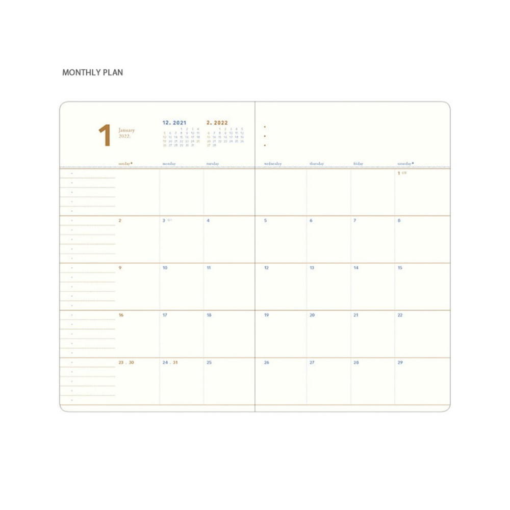 Monthly plan - 2022 Notable memory medium dated weekly planner