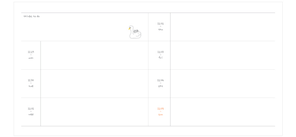 Weekly plan - Wanna This 2022 To My Swan Dated Weekly Diary Planner