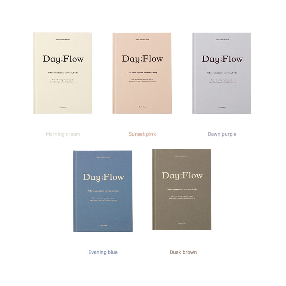 Color - Dash And Dot Day Flow Dateless Daily Diary Journal