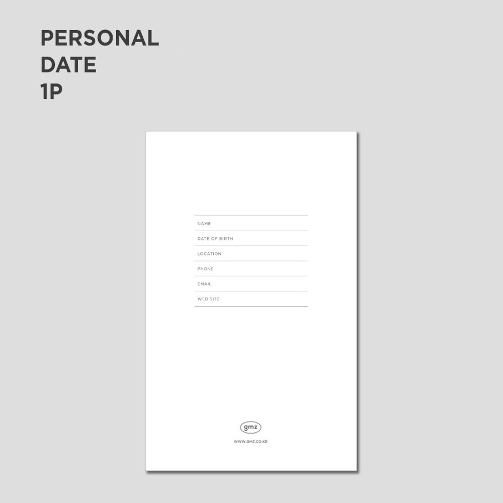 Personal data - GMZ 2022 Daily Log Small Dated Weekly Diary Planner