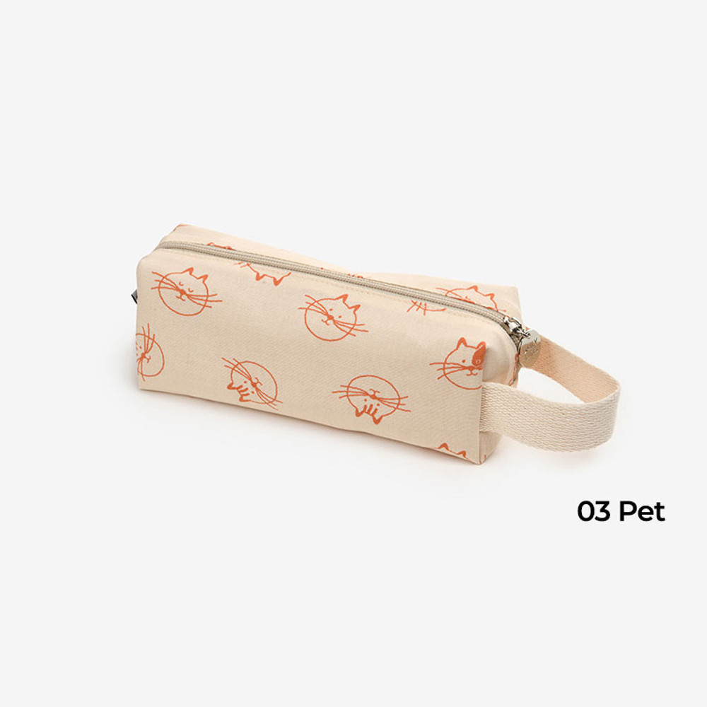 Dailylike Cotton Zipper Pencil Case With Strap