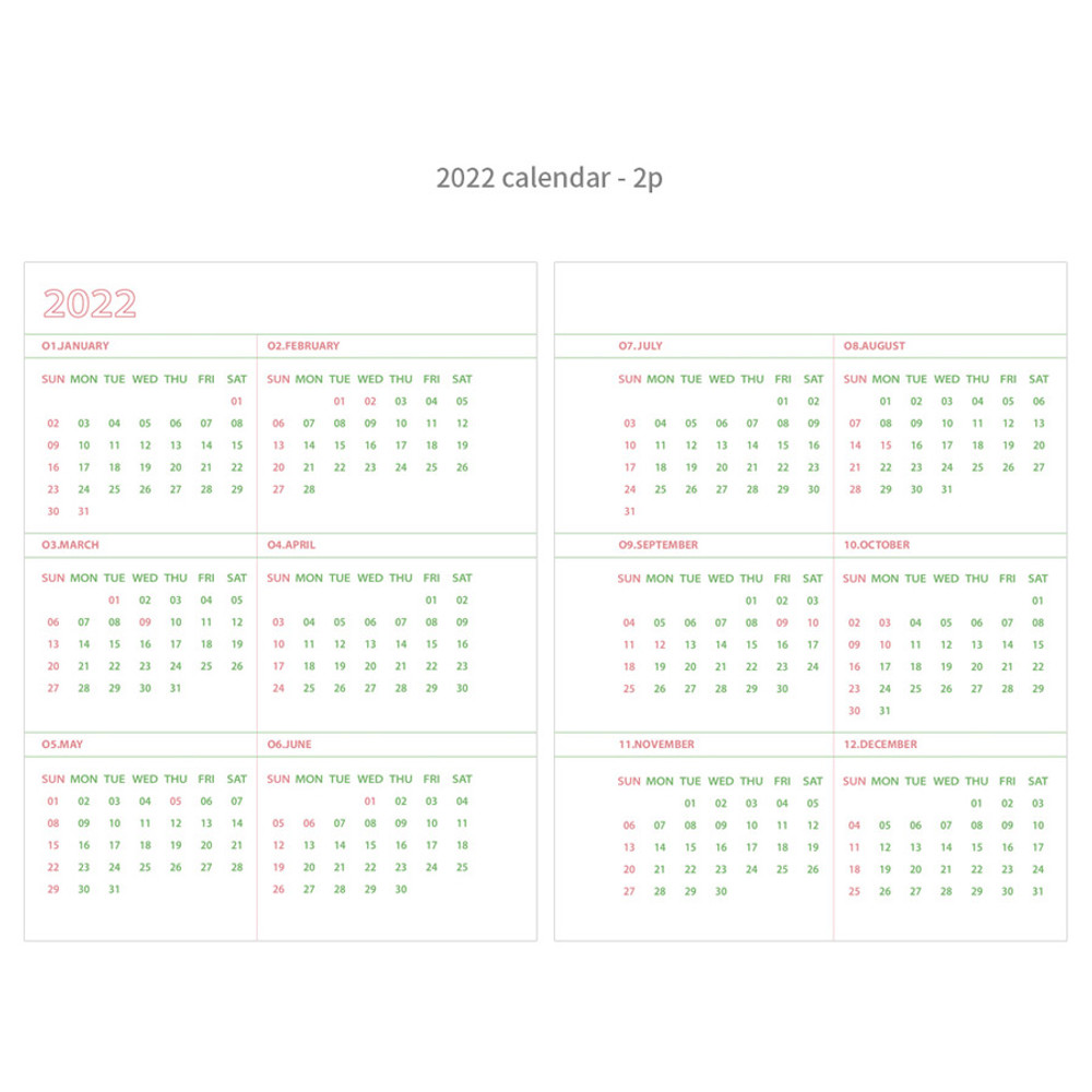 calendar - ROMANE 2022 365 Dated Weekly Diary Planner