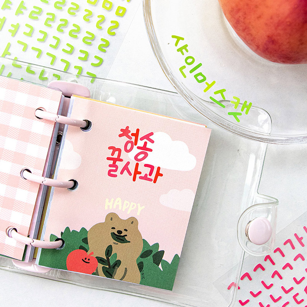 ICONIC Sugar Pop Korean Hangul Alphabet Removable Sticker Pack