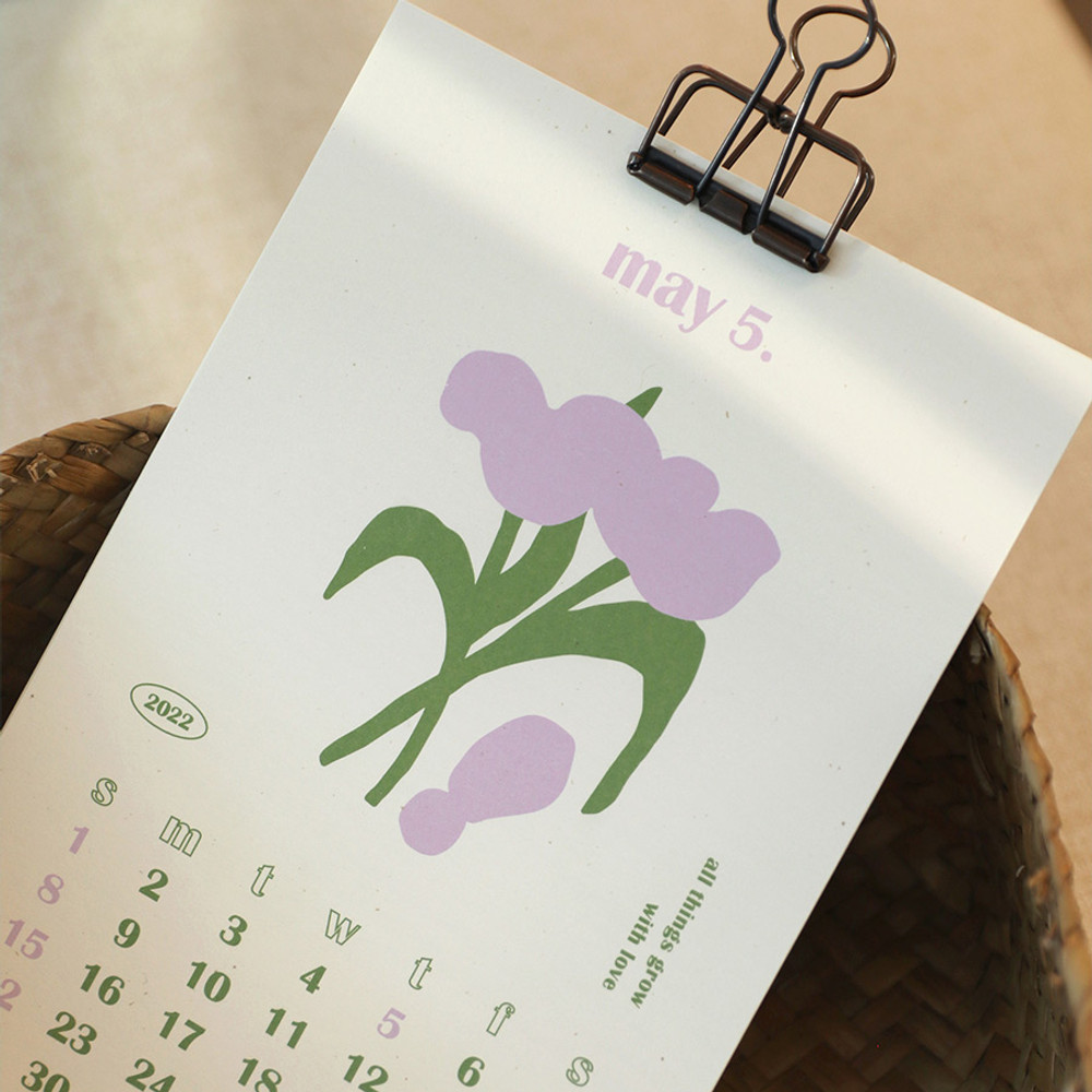 Usage example - Paperian 2022 Life Gardener B6 Monthly Calendar Sheets