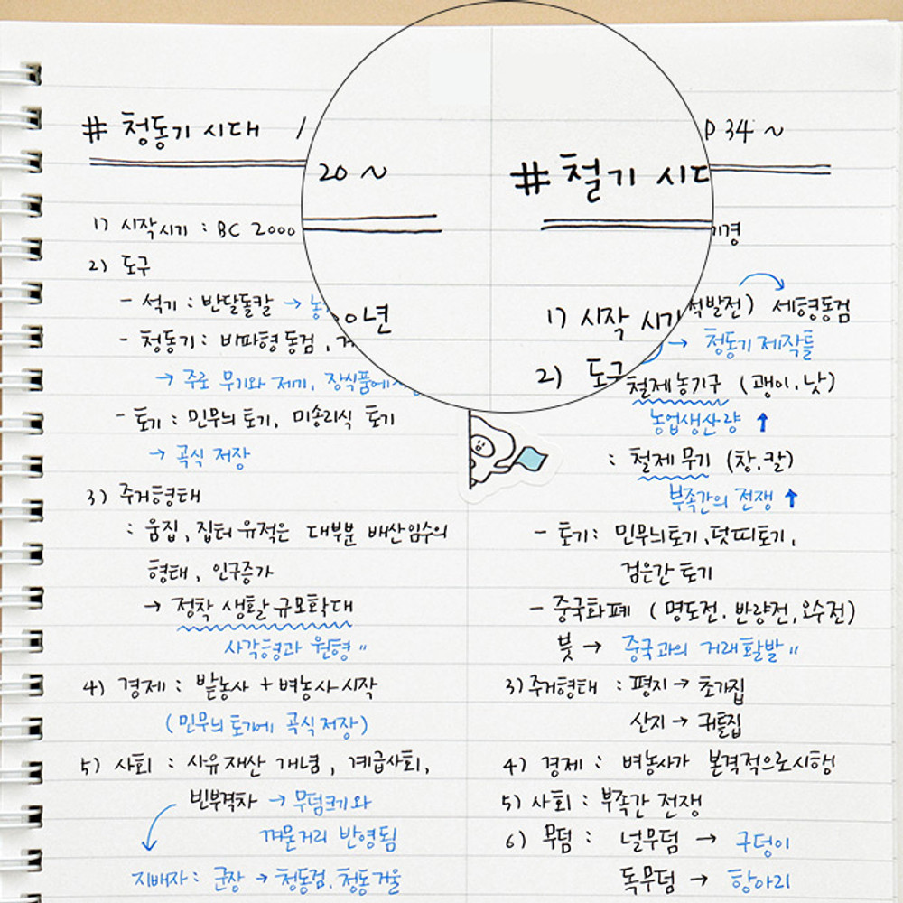 Usage example - Indigo Toasty Wirebound Half Divided Lined Notebook