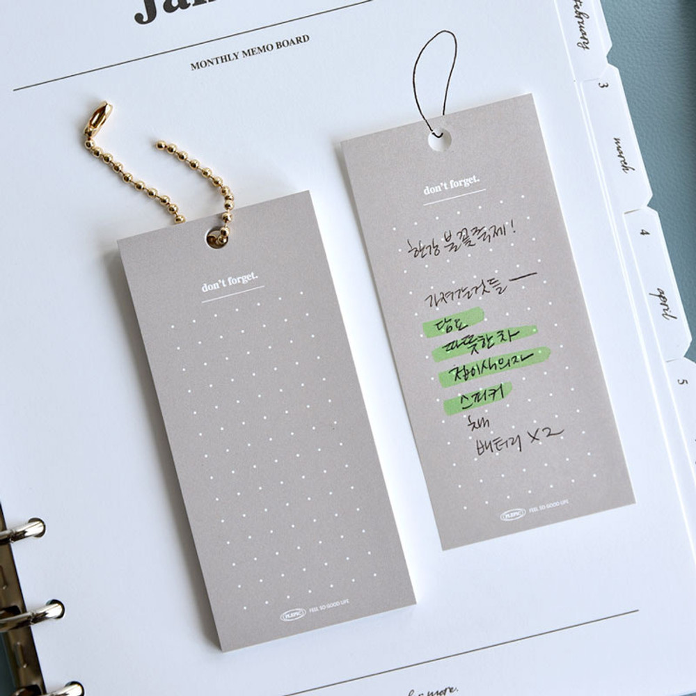 Usage example - Play Obje Nude Label Sticky Notepad with Ball Chain