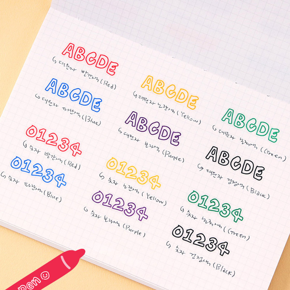 Cute Round Alphabet English Letter Deco Sticker Sheet Kpop 