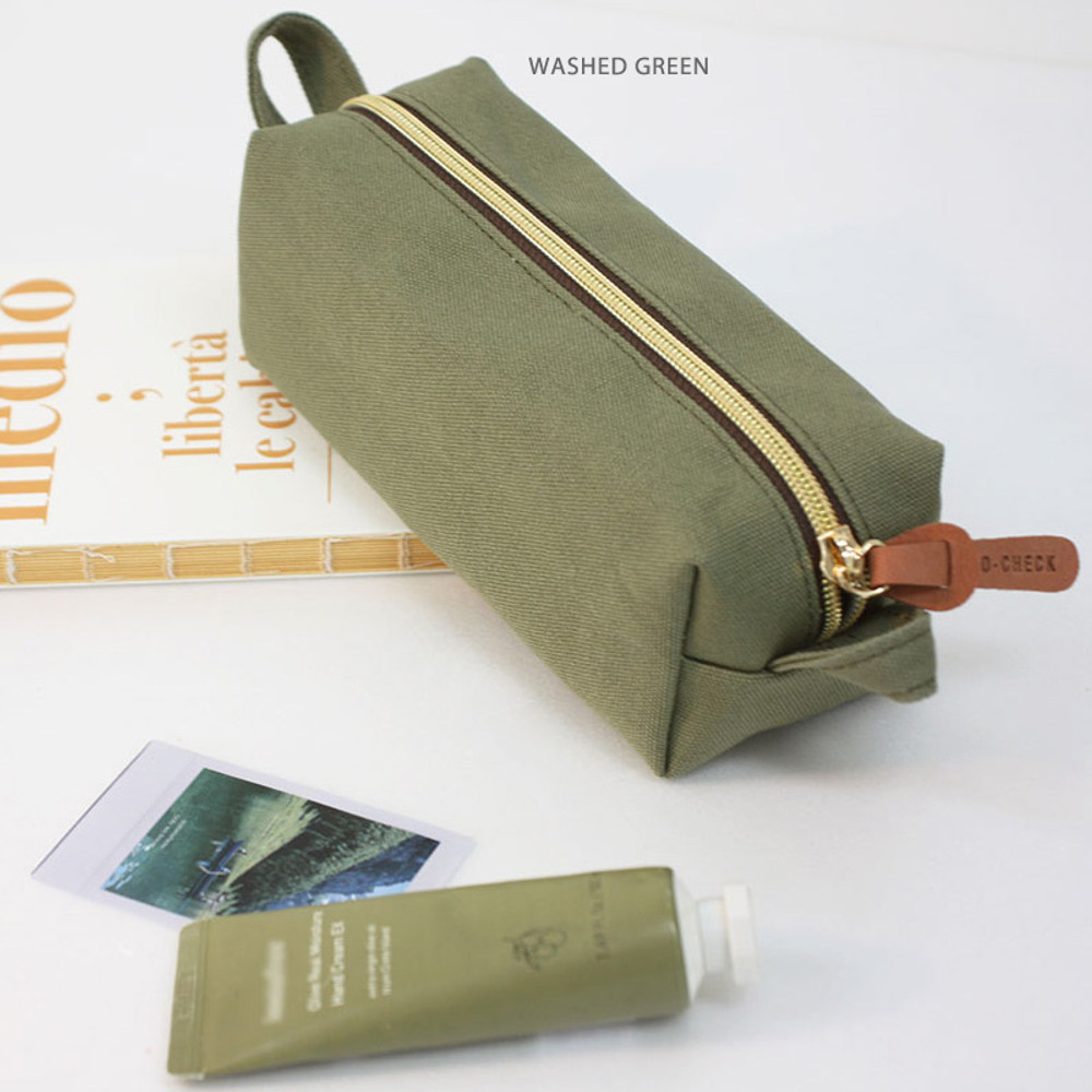 Olive Green Pencil case / Pen case / Pencil pouch / Cosmetic bag