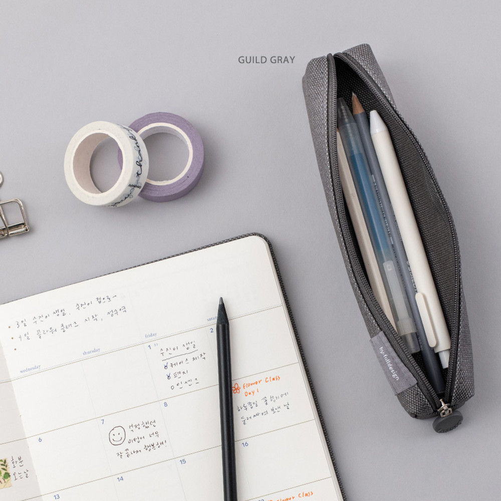 Byfulldesign Double Pockets Zipper Pencil Case Pouch Ver6