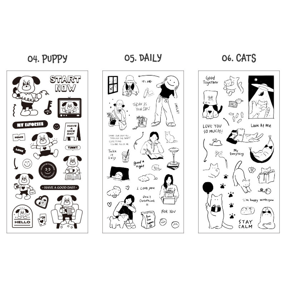 Option - ICONIC Drawing Clear and Removable Paper Sticker Pack