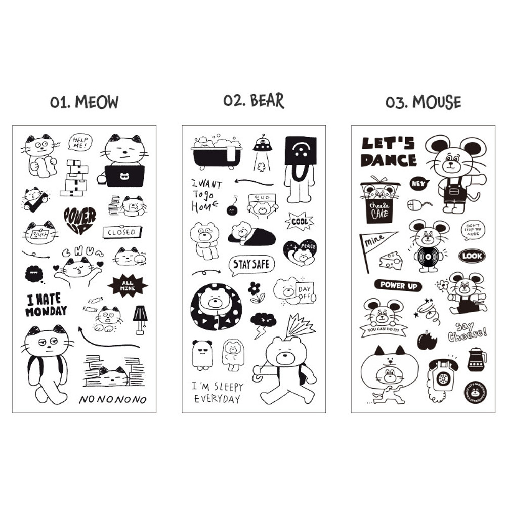 Option - ICONIC Drawing Clear and Removable Paper Sticker Pack