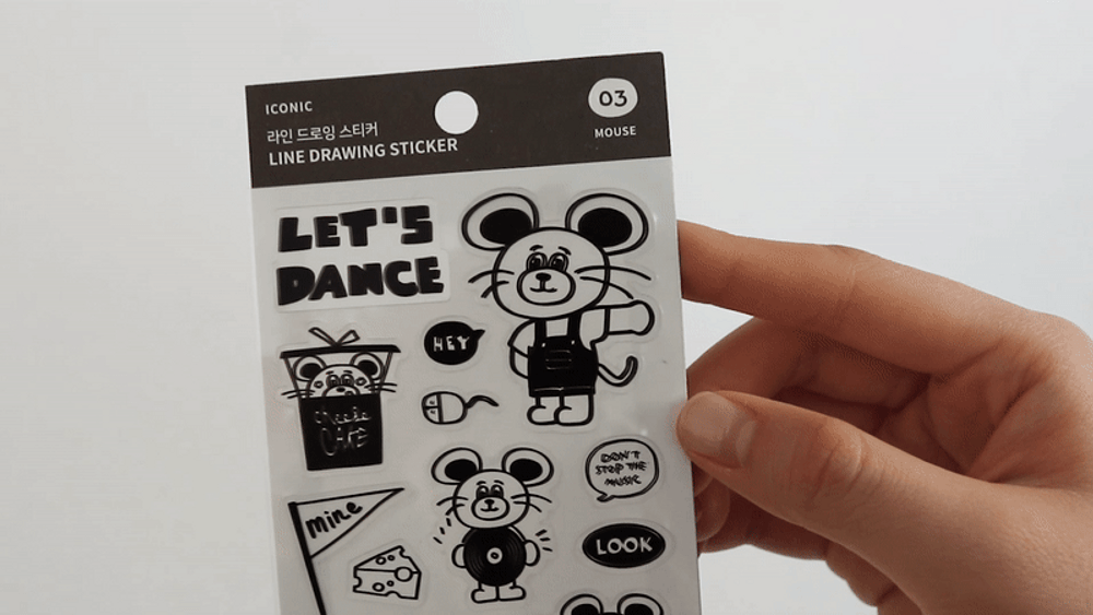 Pack of 2 sheets - ICONIC Drawing Clear and Removable Paper Sticker Pack