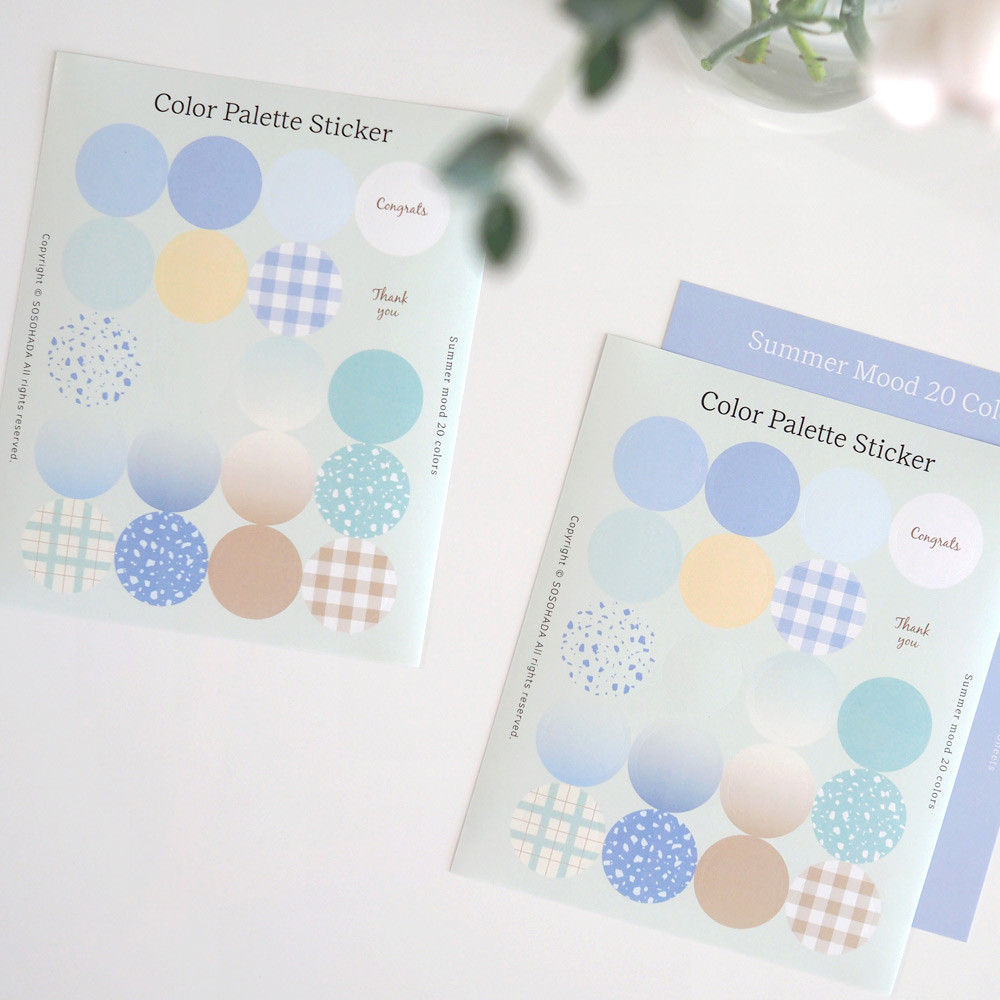 Summer Mood Color Palette Removable Paper Stickers