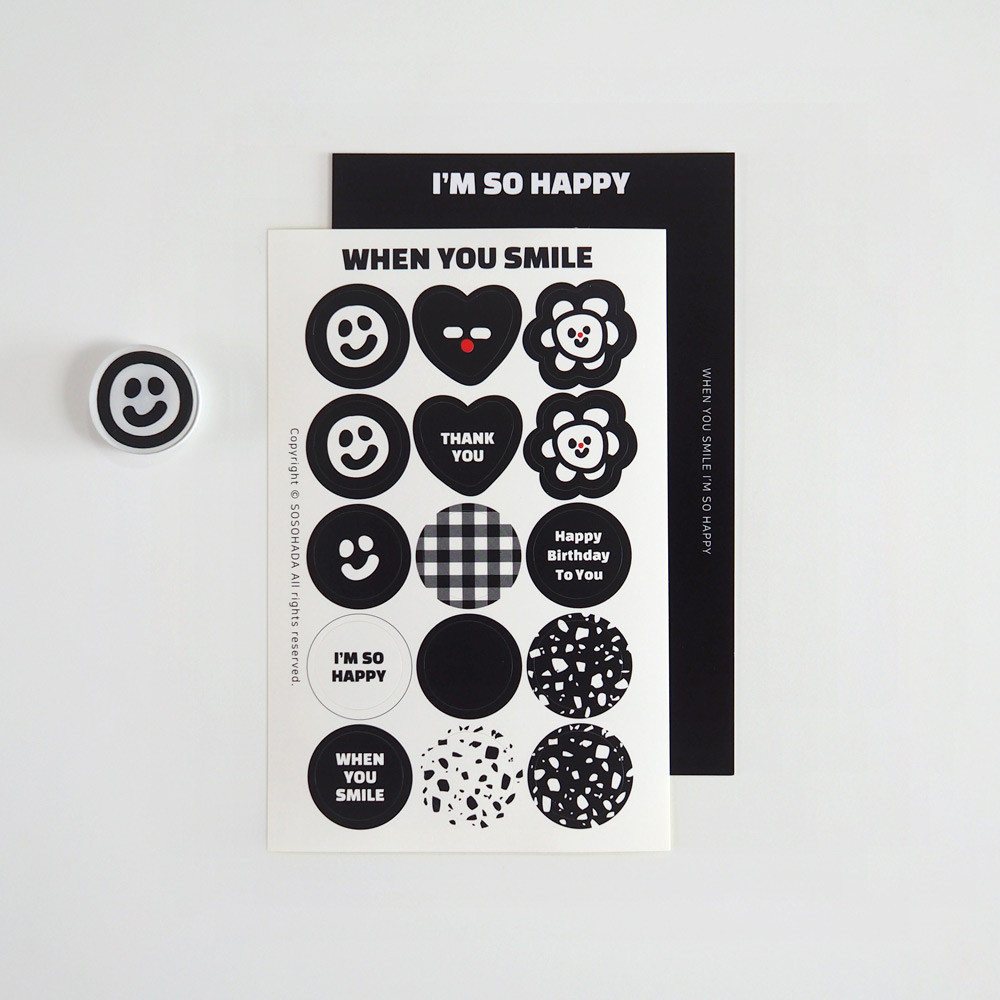 SOSOHADA When You Smile Circle Stickers