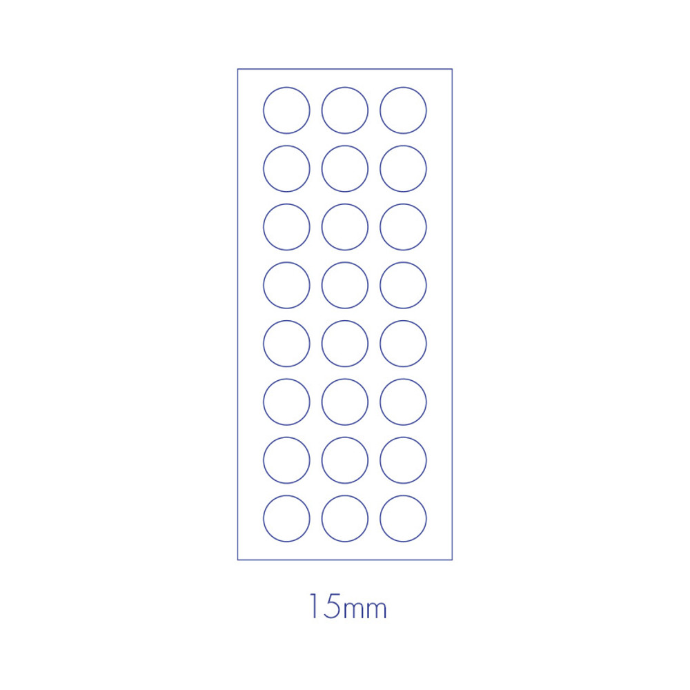 15mm - Paperian Pigment Circle Clear Removable Sticker Pack