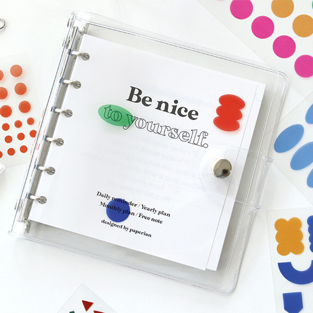 Usage example - Paperian Pigment Circle Clear Removable Sticker Pack