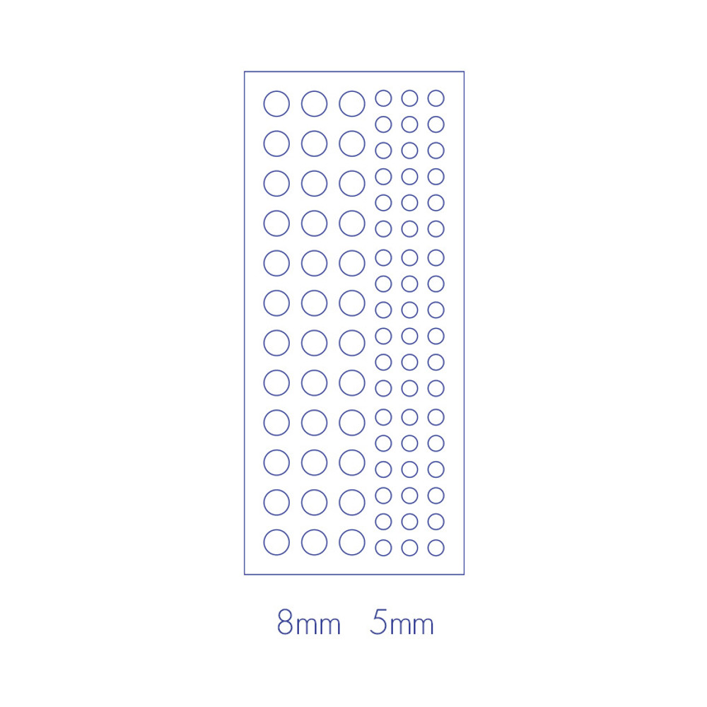5mm, 8mm - Paperian Pigment Circle Clear Removable Sticker Pack