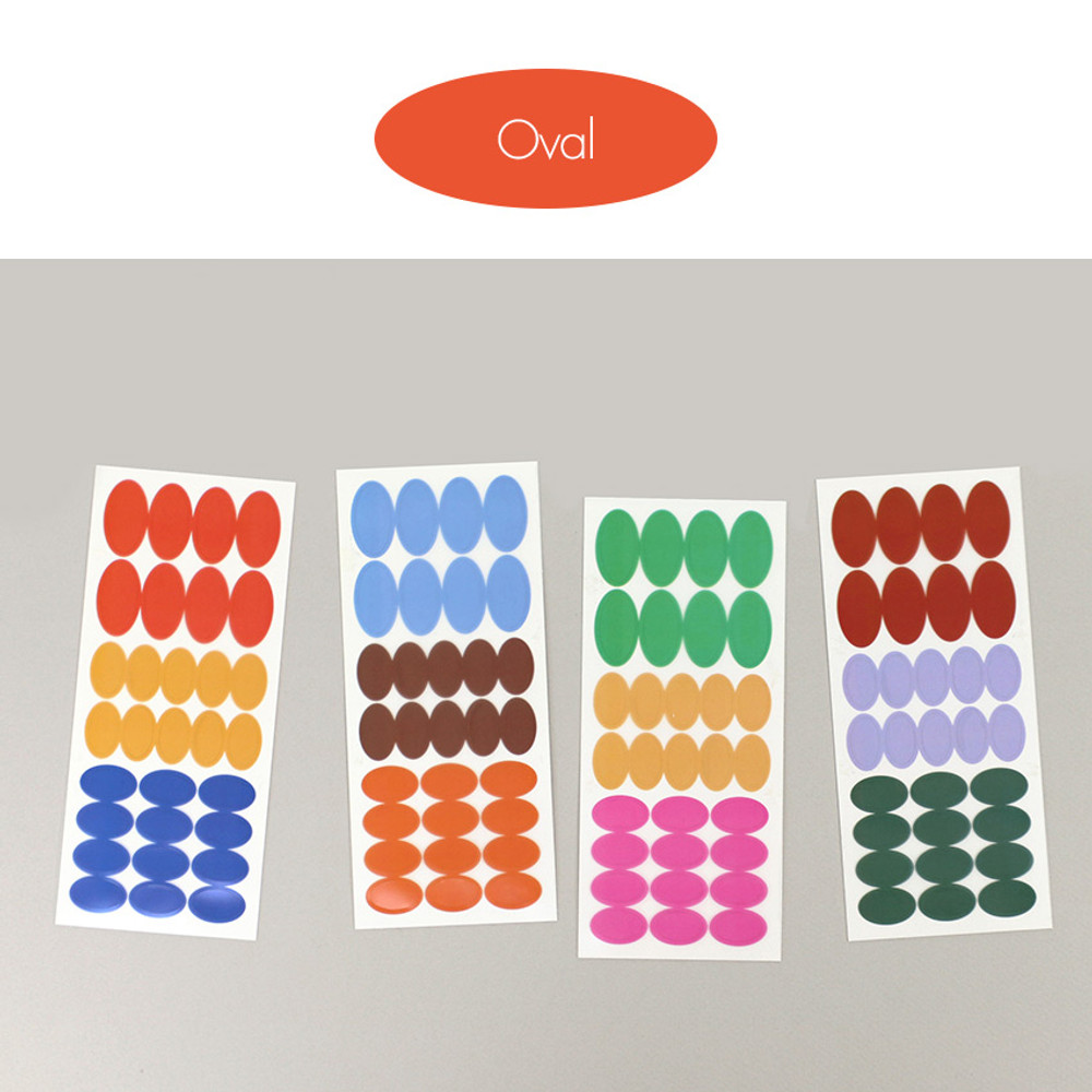 oval - Paperian Pigment Circle Clear Removable Sticker Pack