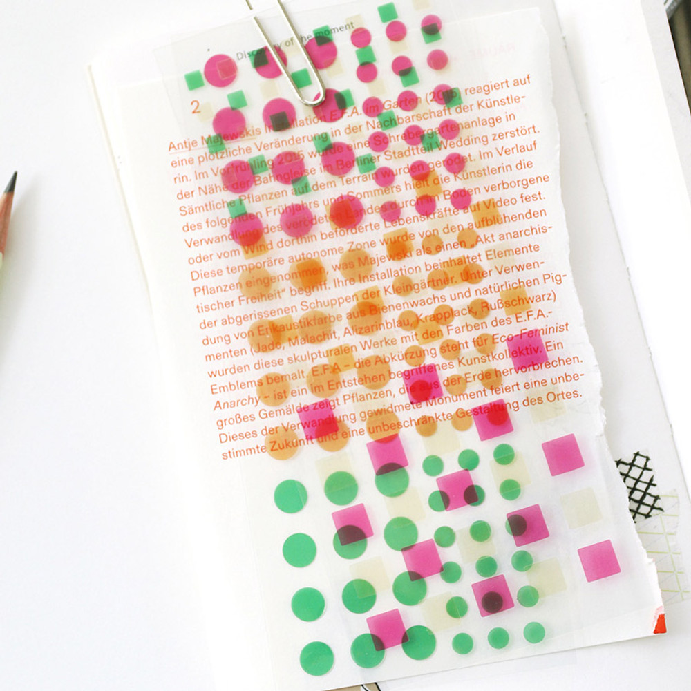 Usage example - Paperian Pigment Circle Clear Removable Sticker Pack