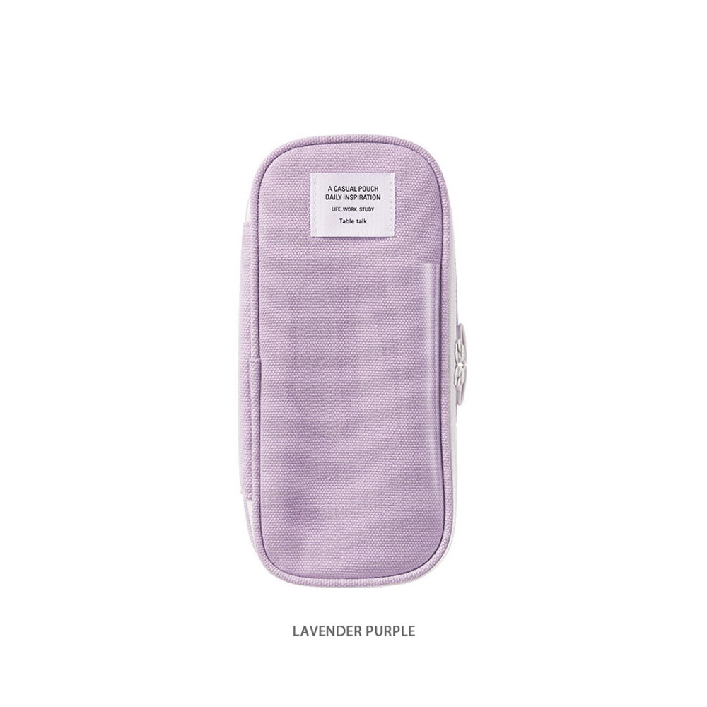Lavender purple - Table Talk Archive Double Zippers Pencil Case